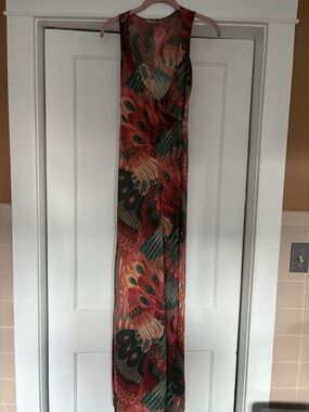 John kloss 70’s peacock print jumpsuit